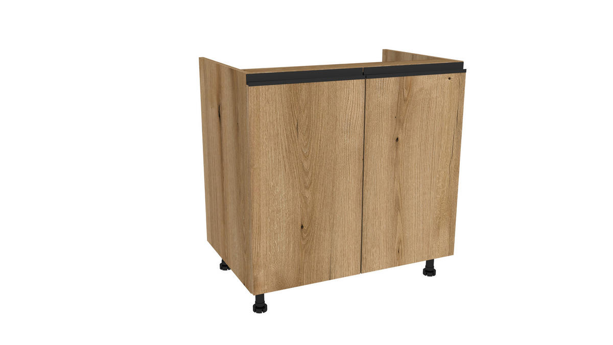 KÜCHENZEILE 260 cm mit Arbeitsplatte - SIMPLY Z17 - in Eiche - Eichefarben, Holz/Holzwerkstoff (260/212/53cm)