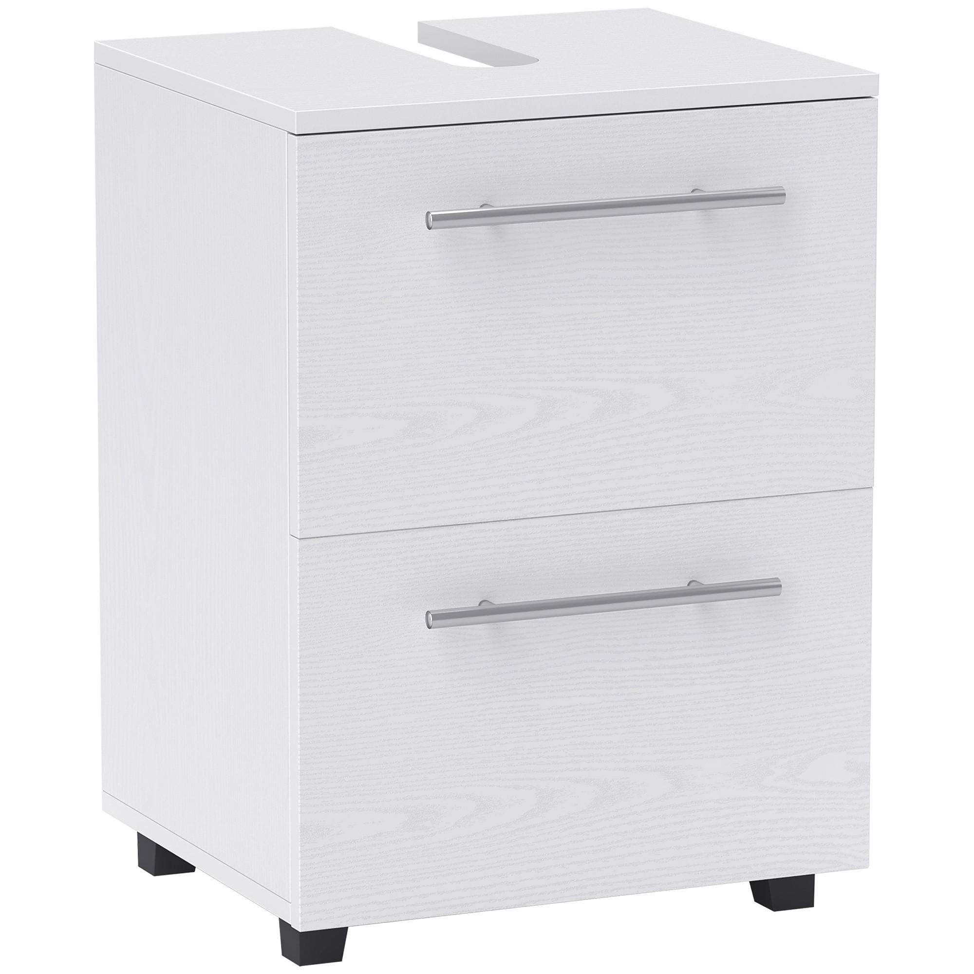 WASCHBECKENUNTERSCHRANK Unterschrank mit Schrankfach, Schublade Weiß - Weiß, Holzwerkstoff (35.5/59/41.5cm) - HOMCOM