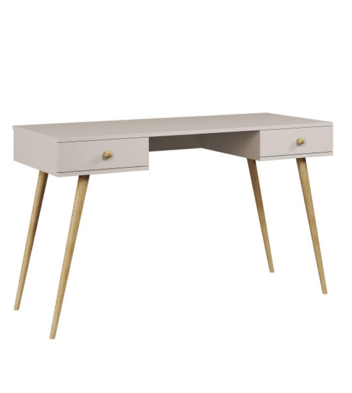 SCHREIBTISCH Kaschmir Skandinavischer Stil Mit Schubladen - Beige, Holzwerkstoff (135/135/79cm) - Sepro Meble