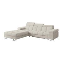 ECKSOFA mit Schlaffunktion Ottomane Links COMA L 271x203x79 Creme Cord - Mokka, Holzwerkstoff/Textil (271/203cm) - ALTDECOR
