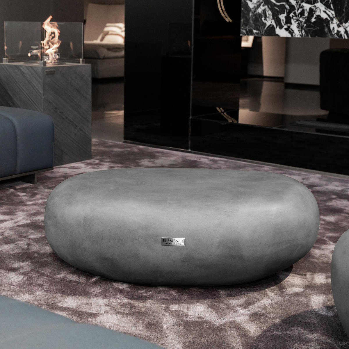 COUCHTISCH HAWAII Steinform Mittel Betonoptik 99 x 71 x 32 cm - Grau, Naturmaterialien (99/71/32cm) - Elementi
