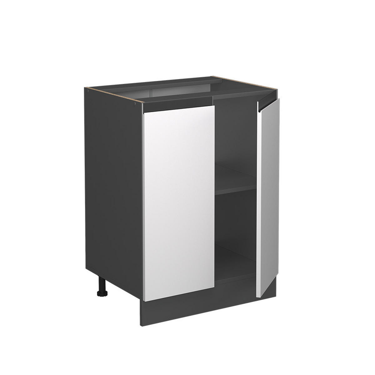 KÜCHENUNTERSCHRANK R-Line Weiß 60 cm, AP Eiche - Anthrazit/Weiß, Holzwerkstoff (60/81.6/60cm) - Vicco