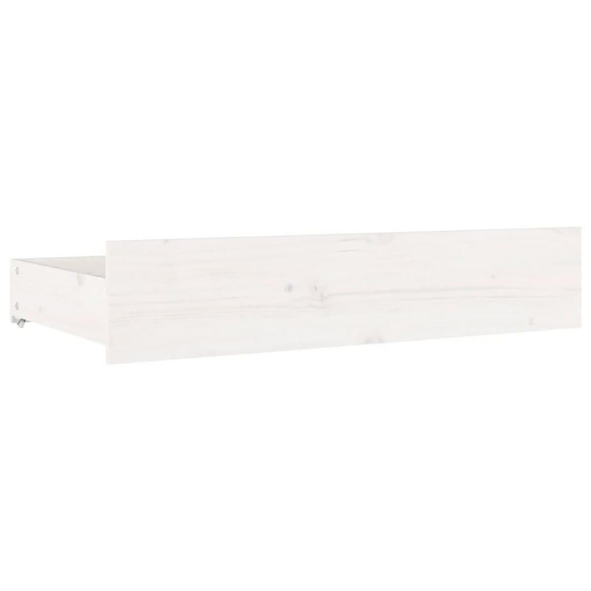 BETTSCHUBLADEN 4 Stk. Weiss Massivholz Kiefer - Weiß, Holz - vidaXL