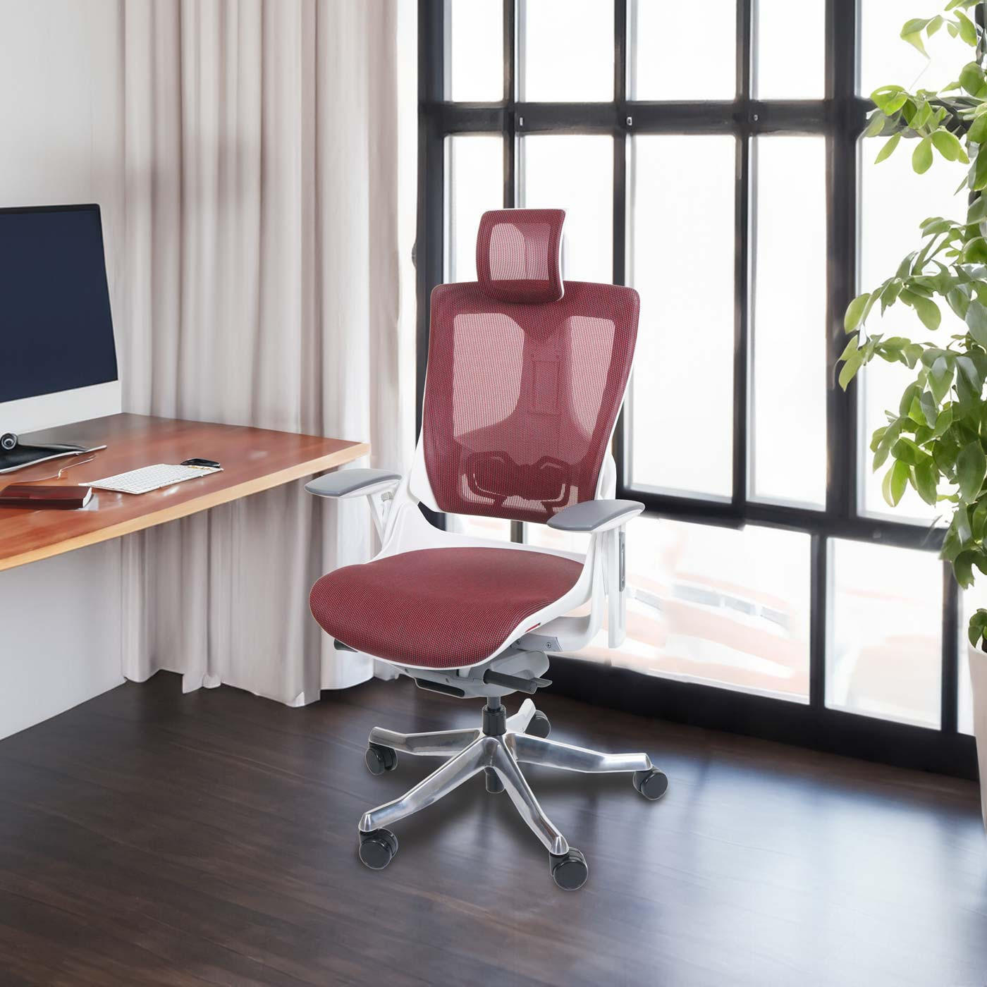 BÜROSTUHL MERRYFAIR Rot - Rot, Textil (75/138/68cm) - MCW