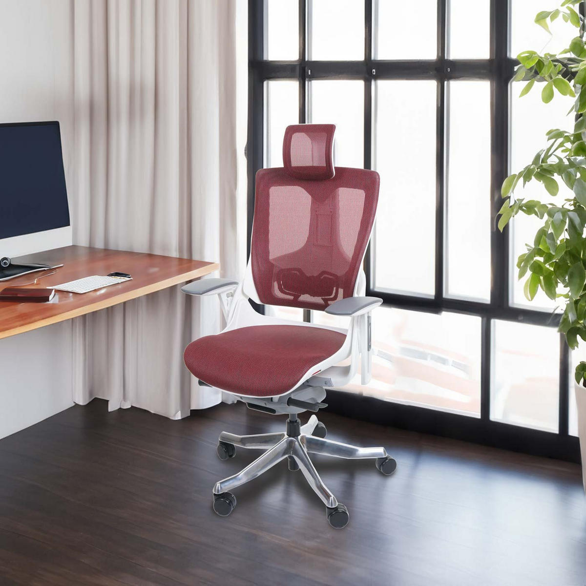 BÜROSTUHL MERRYFAIR Rot - Rot, Textil (75/138/68cm) - MCW