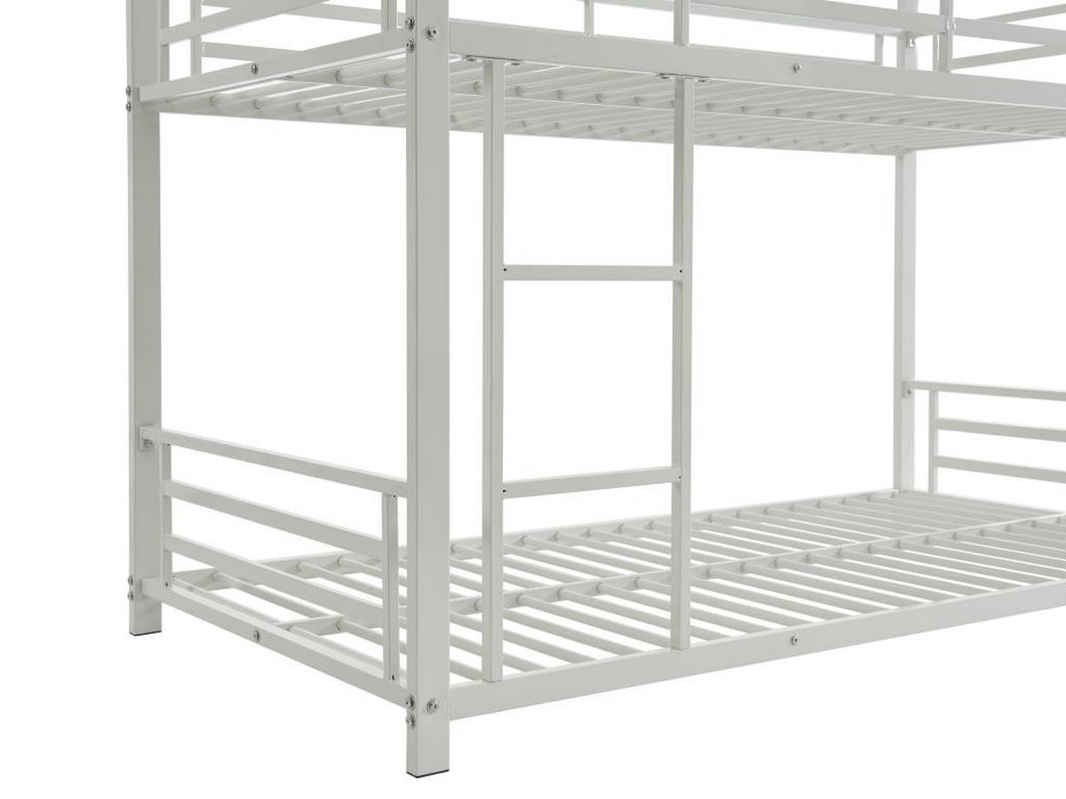 ETAGENBETT - 3 Personen - 3 x 90 x 190 cm - Metall - Weiß + Matratze - ELOUAN III - Weiß, Metall - Vente-Unique