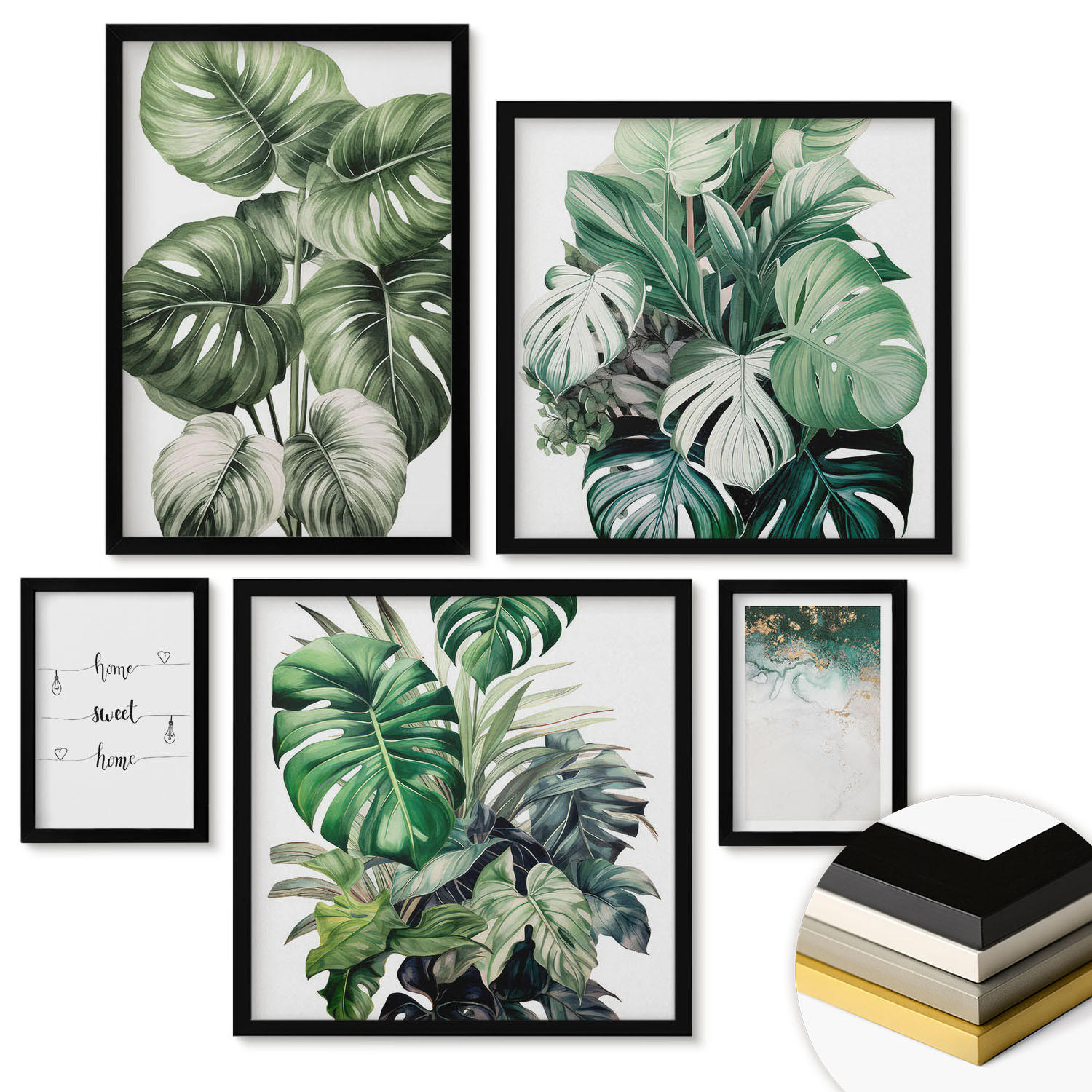 ArtPrintCave Wandbilder Schwarz 40x60 cm