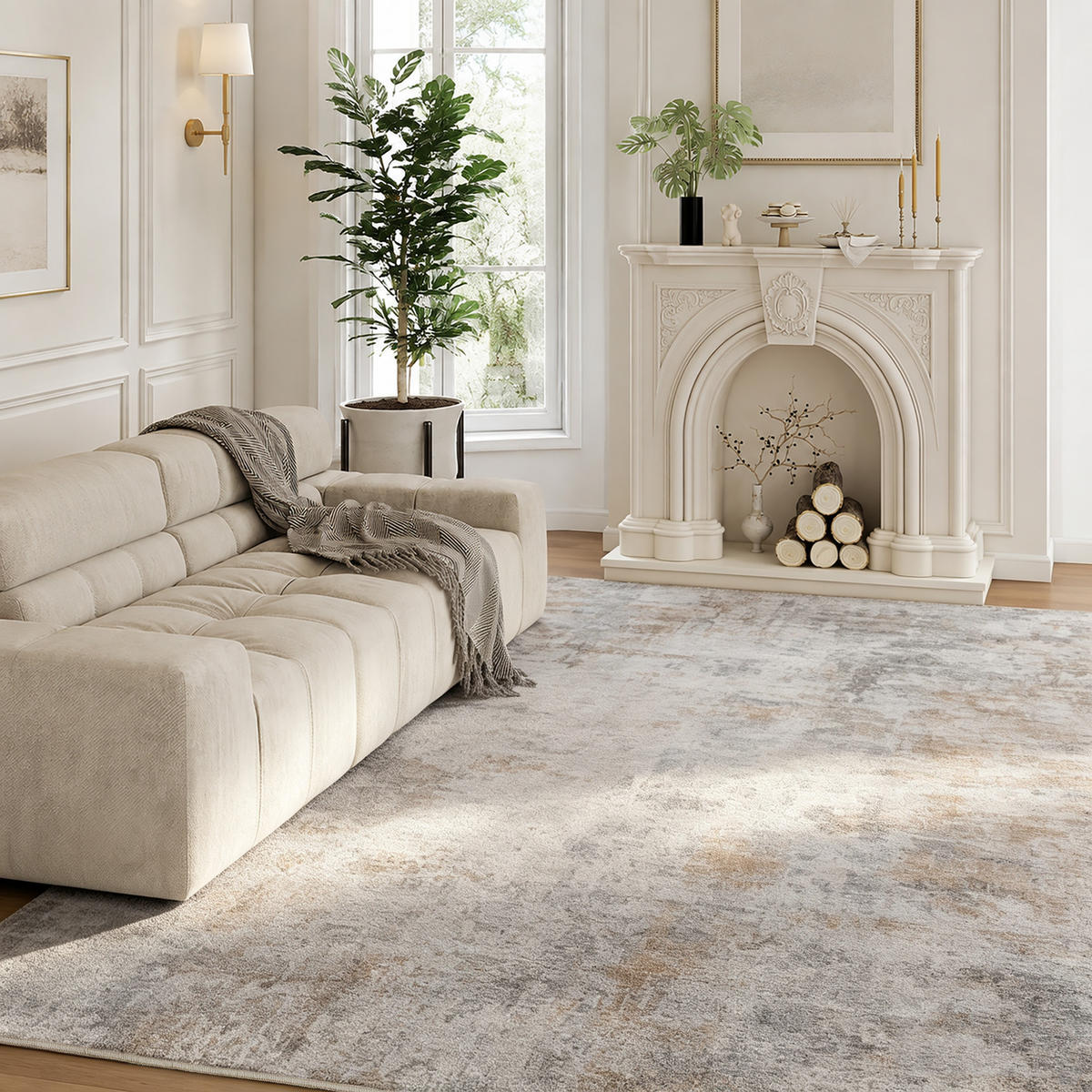 TEPPICH Polyester Braun - Braun, Textil (140/200cm) - HOMCOM