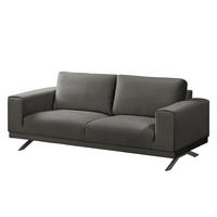2-SITZER SOFA - Samt - Grau, Textil (196/81/89cm) - home24