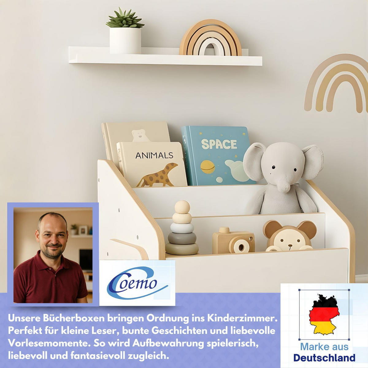 BÜCHERREGAL MILL Aufbewahrungsbox weiß 55x34x45 cm - Weiß, Holzwerkstoff (35/45/55cm) - Mein-Regal