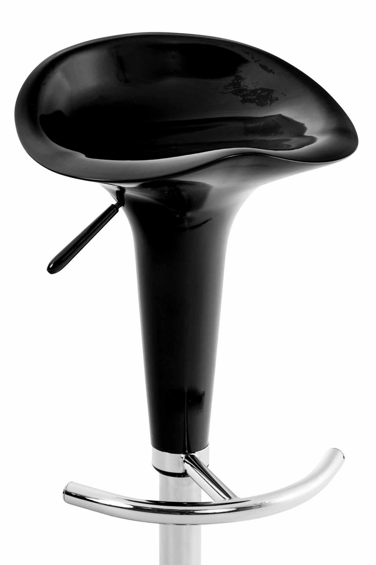 BARHOCKER Kunststoff Schwarz - Chromfarben/Schwarz, Kunststoff/Metall (37/87/37cm) - CLP