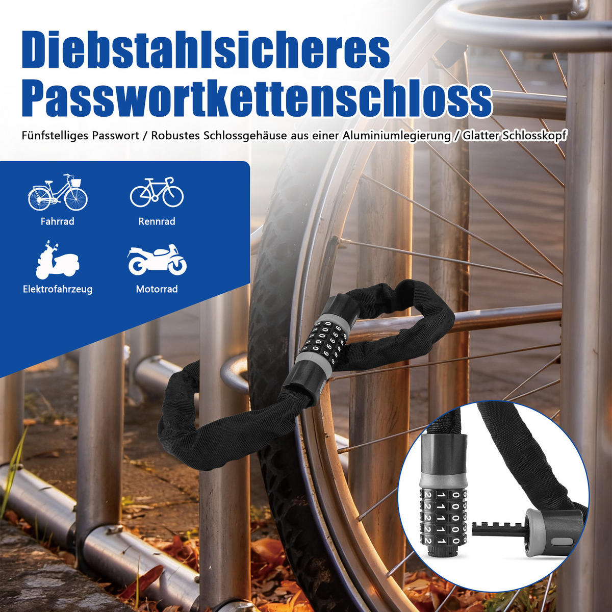 FAHRRADZUBEHÖR Set 8in1, LED-Licht, Satteltasche, Trinkflasche & Schloss - Schwarz, Textil (17/39/35cm)