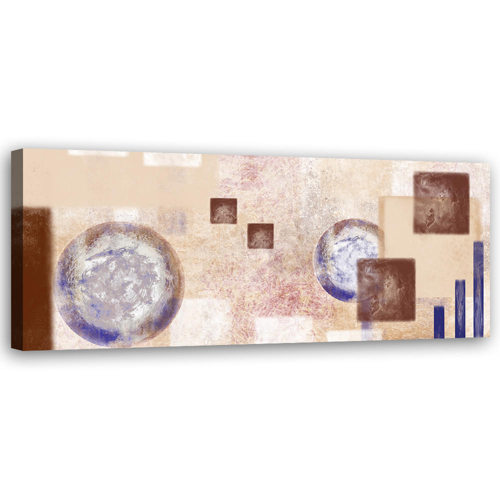 WANDBILD abstrakte quadrate - Beige, Textil (90/30cm) - Feeby