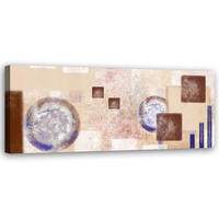 WANDBILD abstrakte quadrate - Beige, Textil (90/30cm) - Feeby