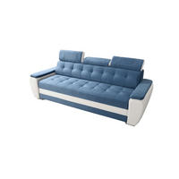 SCHLAFSOFA DIANA Schaumstoff und Holz Breite 230 cm - Blau, Holz (230/90/95cm) - Robin