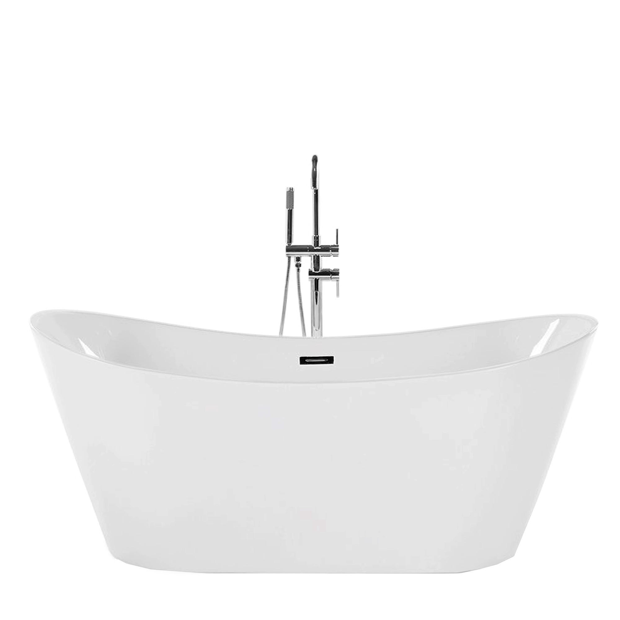 BADEWANNE FREISTEHEND 75x150x72 cm weiß Antigua - Weiß, Kunststoff (75/72/150cm) - Beliani