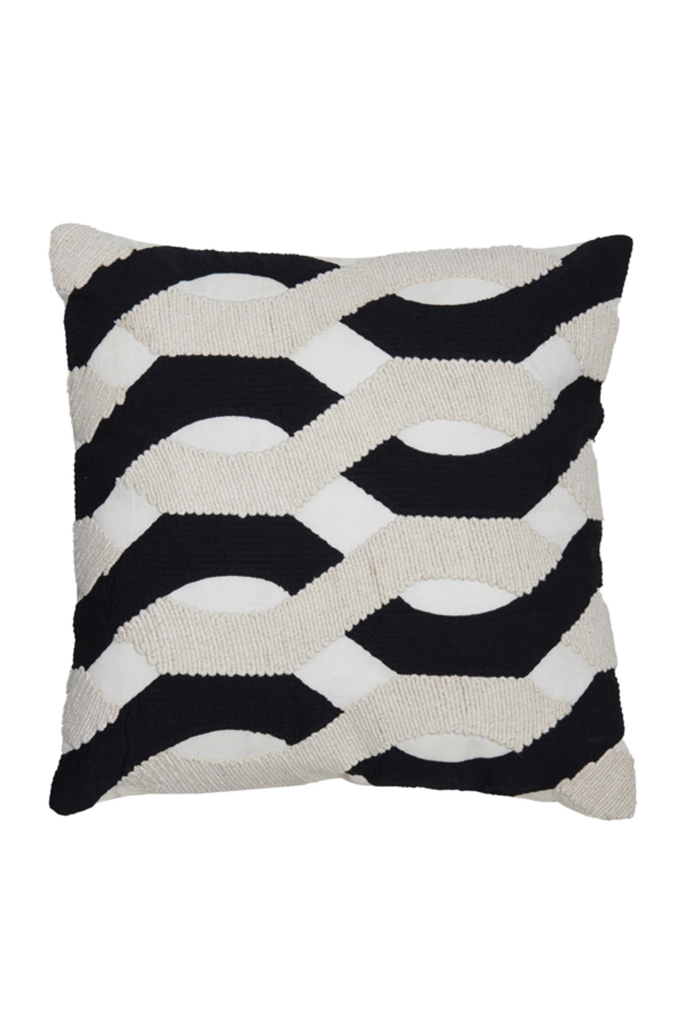 DEKOKISSEN Bendigo Braun 45/45/10 cm - Schwarz, Textil (45/45cm) - Light & Living