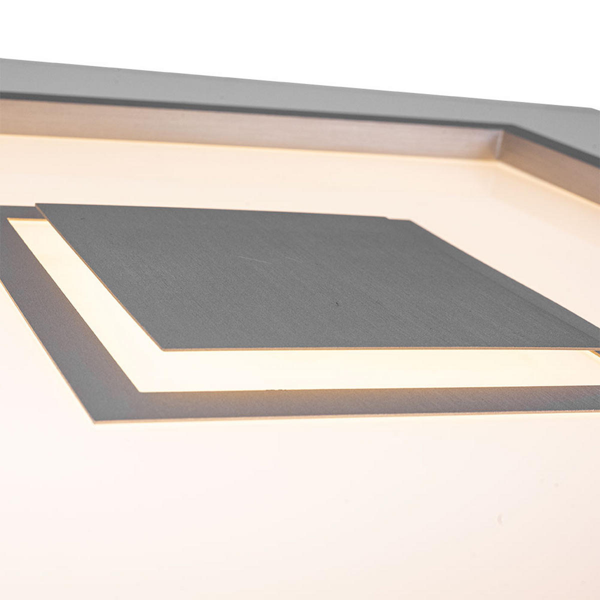 LED DECKENLEUCHTE Backlight Silber - Silberfarben, Kunststoff (42.3/42.3/3.9cm) - Briloner