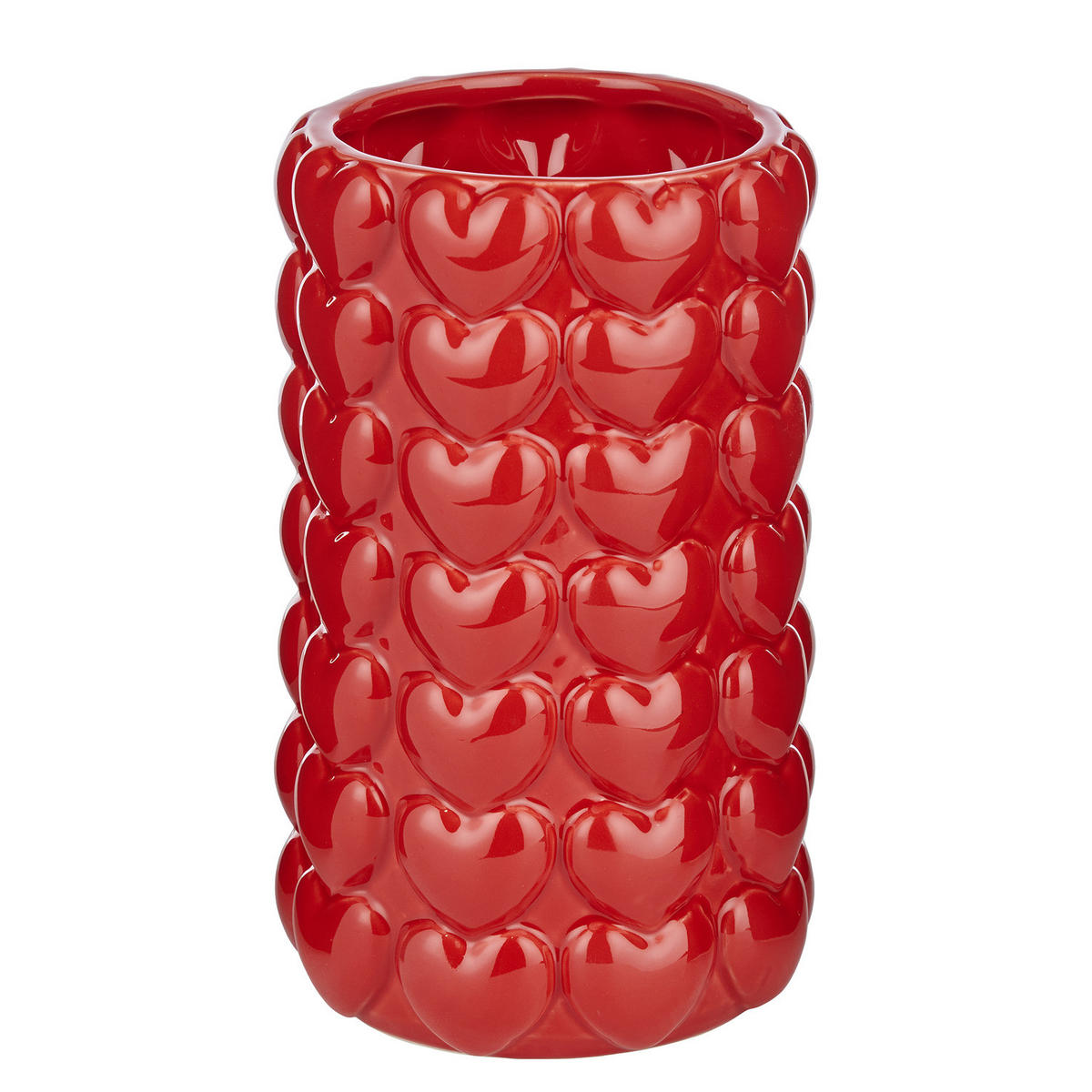 VASE Statement Herzen - Rot, Stein (18cm) - Butlers