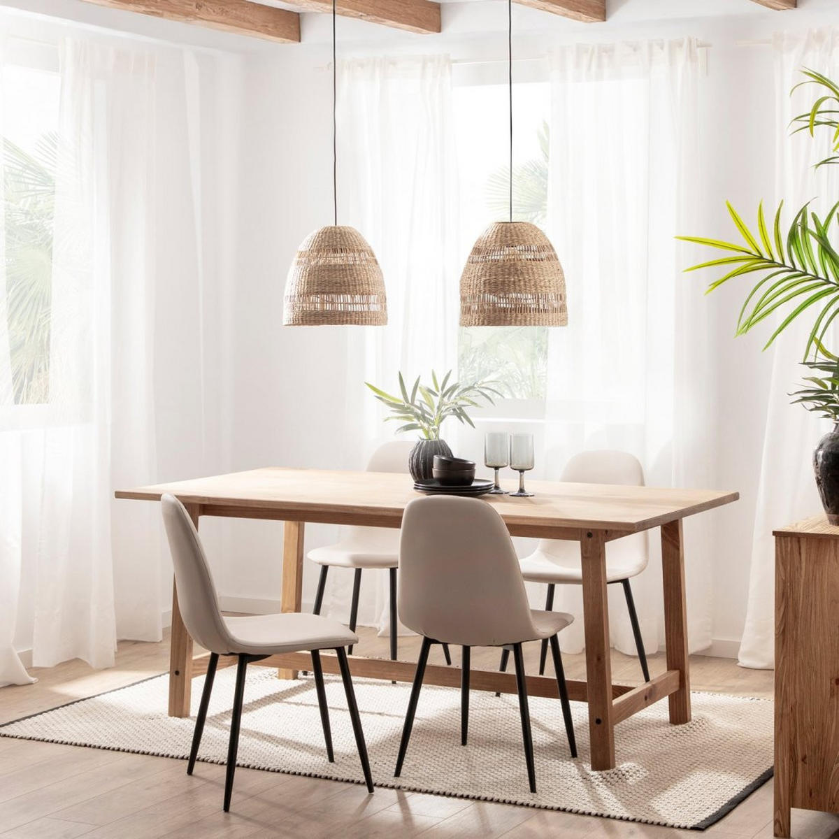 ESSZIMMERSTUHL Elia Beige 44 cm x 84 cm - Beige, Leder (44/84/52cm) - Klast Home