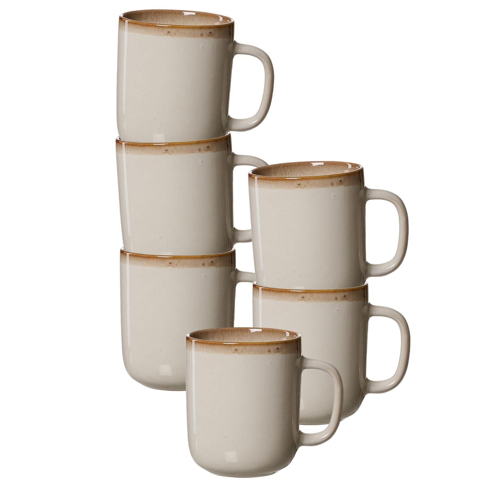 HENKELBECHER Malaga Creme 380 ml 6er Set - Creme, Keramik (0.38L) - Ritzenhoff Breker