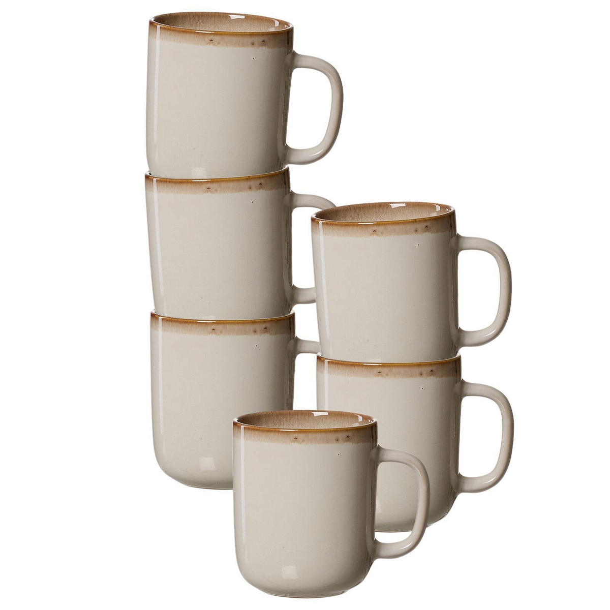 HENKELBECHER Malaga Creme 380 ml 6er Set - Creme, Keramik (0.38L) - Ritzenhoff Breker