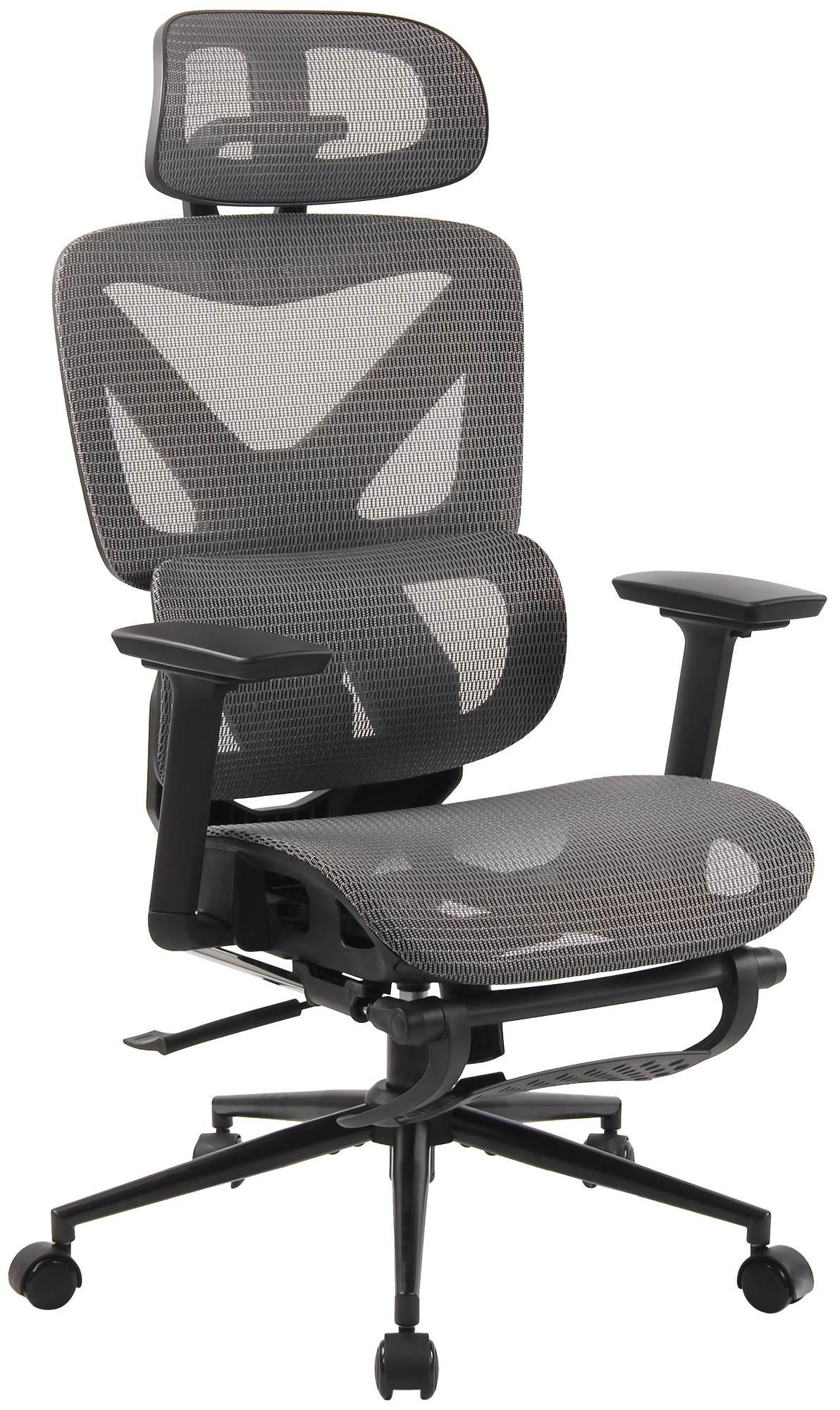 CHEFSESSEL Netzstoff Schwarz/Grau - Schwarz/Grau, Textil/Metall (66/112/66cm) - CLP