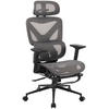 CHEFSESSEL Netzstoff Schwarz/Grau - Schwarz/Grau, Textil/Metall (66/112/66cm) - CLP