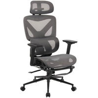 CHEFSESSEL Netzstoff Schwarz/Grau - Schwarz/Grau, Textil/Metall (66/112/66cm) - CLP