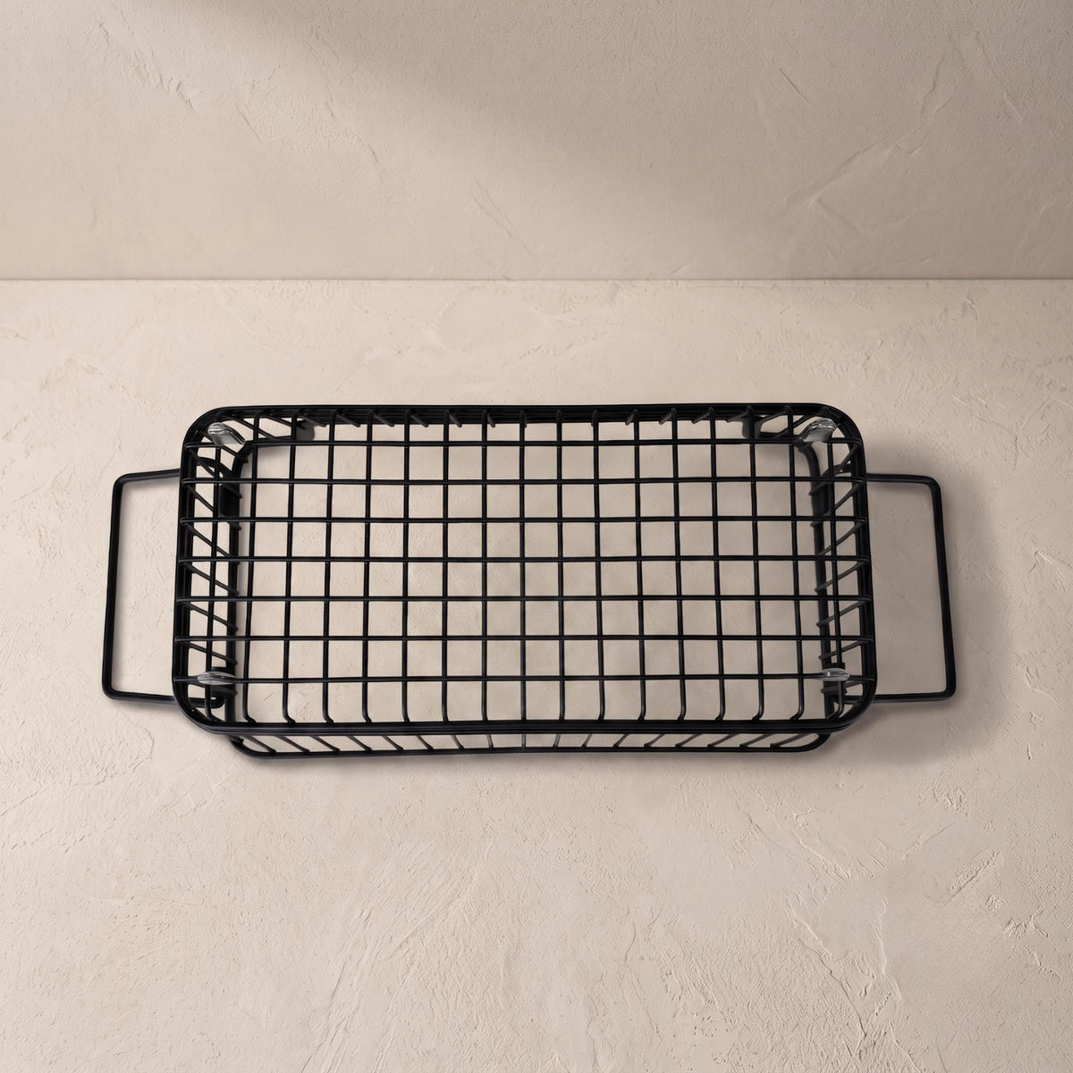 OBSTKORB Metall mit Griffen Schwarz 34/18/14 cm - Schwarz, Metall (14cm) - AROMELIO