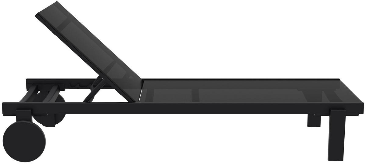 SONNENLIEGE Rune Rollen klappbar 74x190x31cm Metall Schwarz Gartenliege - Schwarz, Metall (74/31/190cm) - DELUKE