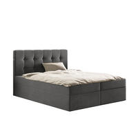 BOXBETT Bettkasten LUDANO Stoff Cosmic Dunkelgrau 140x200 cm H2-Pocket - Dunkelgrau, Holz (140/200cm) - Kaiser Möbel