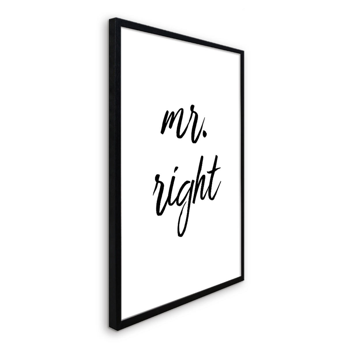 BILD mit Rahmen 2er Set 51x71 cm Spruch: Mr & Mrs Humor - Weiß, Holz (71/51cm) - artissimo