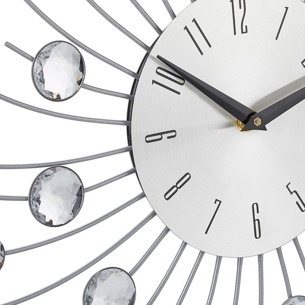 WANDUHR - Silberfarben, Kunststoff/Metall (50/50/4cm) - Relaxdays