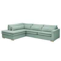 ECKSOFA mit Ottomane - Blau, Textil (299/216cm) - home24