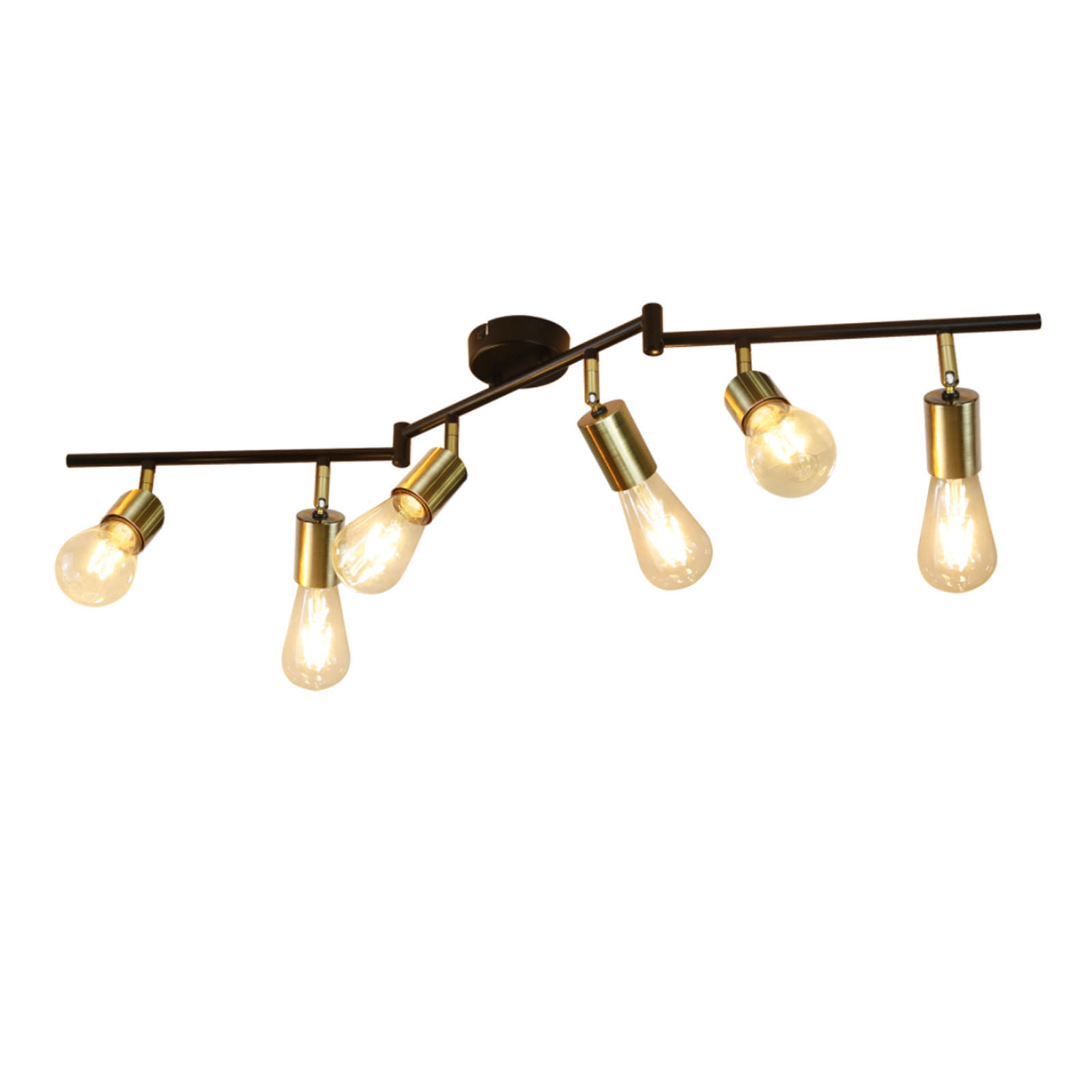 DECKENSTRAHLER Nixie 6-flammig 95/4/11 cm - Goldfarben, Metall (95/4/11cm) - Nettlife