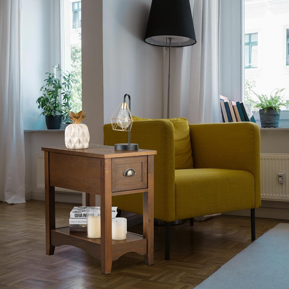 BEISTELLTISCH 59cm Holz(2er-Set) - Braun, Holz (56/33/59cm) - COSTWAY