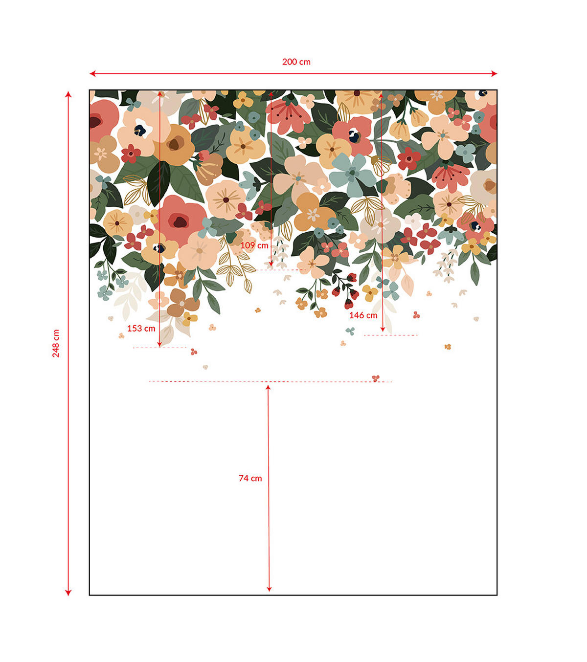 PANORAMA VLIESTAPETE Bloem Blumen 2 m x 2,48 m, mehrfarbig - Pink/Rot, Papier (248/200cm) - Lilipinso