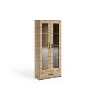 VITRINENSCHRANK ALBANO 186 x 80 cm Eiche Artisan - Eiche Artisan, Holzwerkstoff (80/186/40cm) - MASSENO