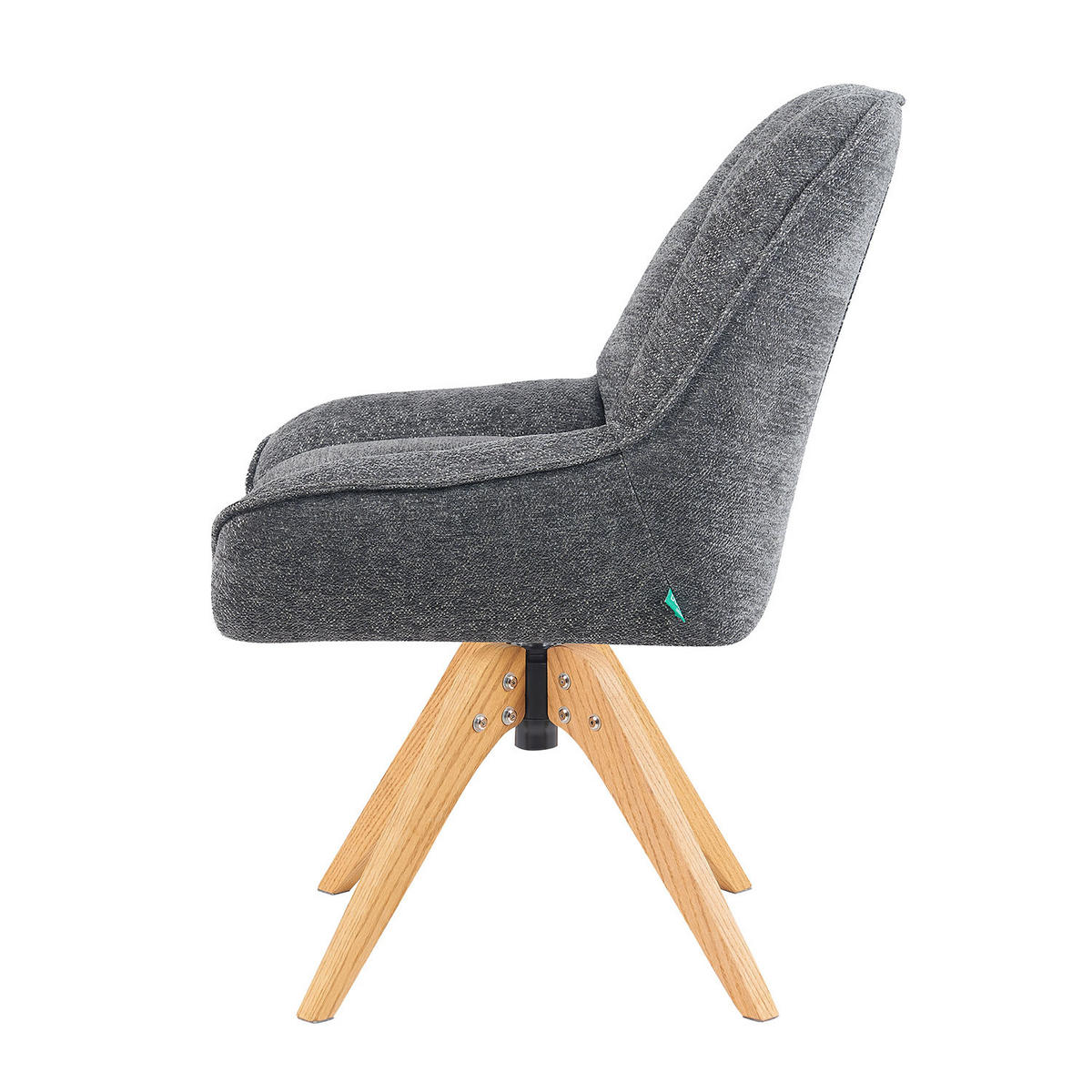 DREHSTUHL Mika-Lio - Honigeiche/Grau, Eichenholz/Holz (60/88/68cm) - DUBI Möbel