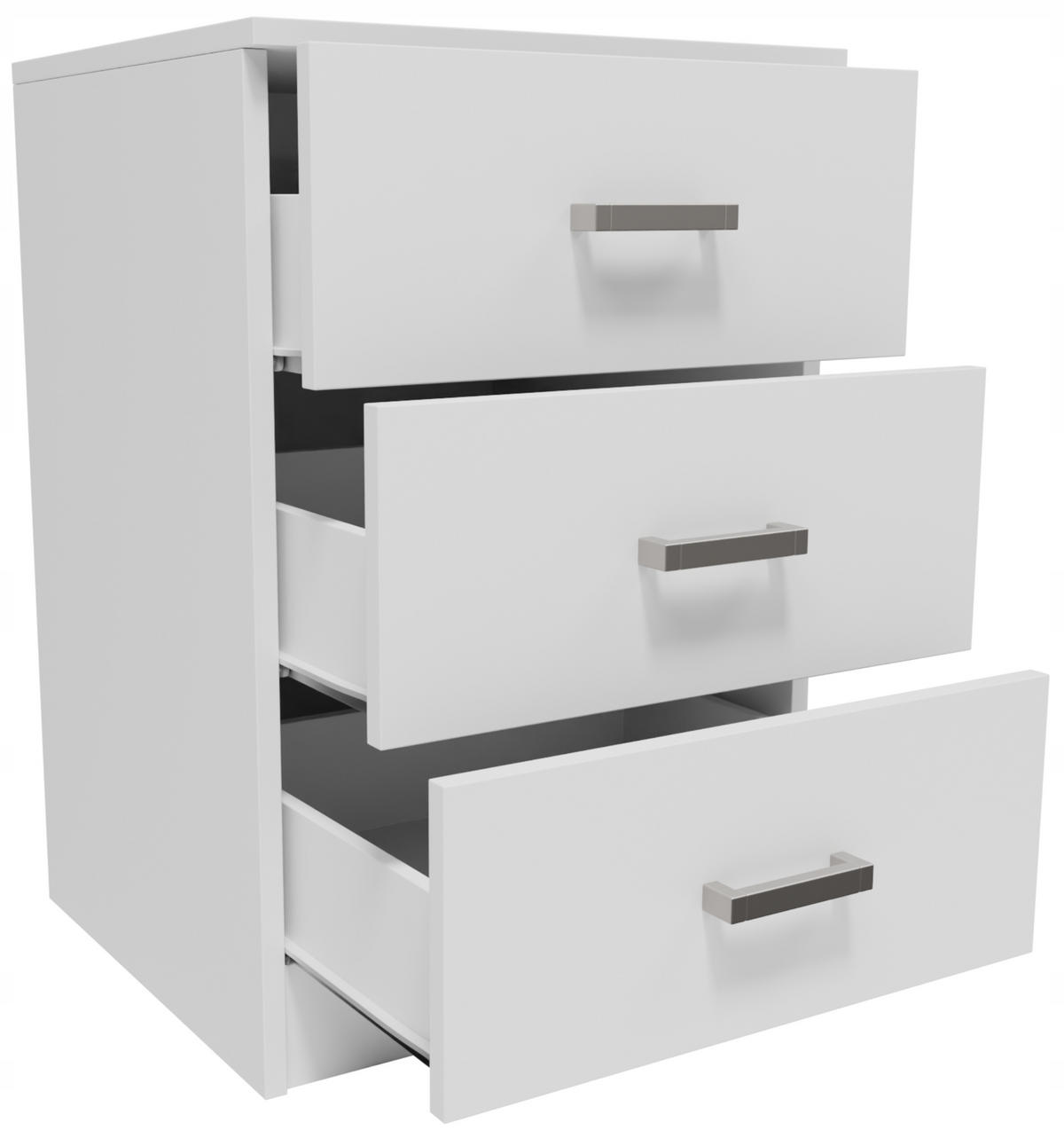 KOMMODE CR3-LOFT-3S Weiß 42/40,3/62,3 cm - Weiß, Holzwerkstoff (42/62.3/40.3cm)