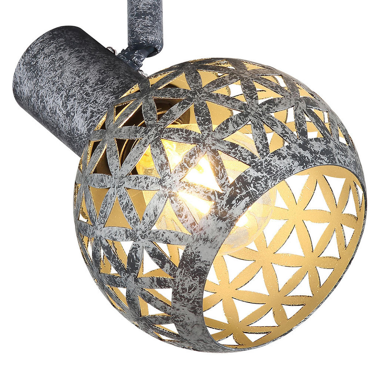 DECKENLEUCHTE Metall Grau Bewegliche Spots - Grau, Metall (40/10/16.2cm)