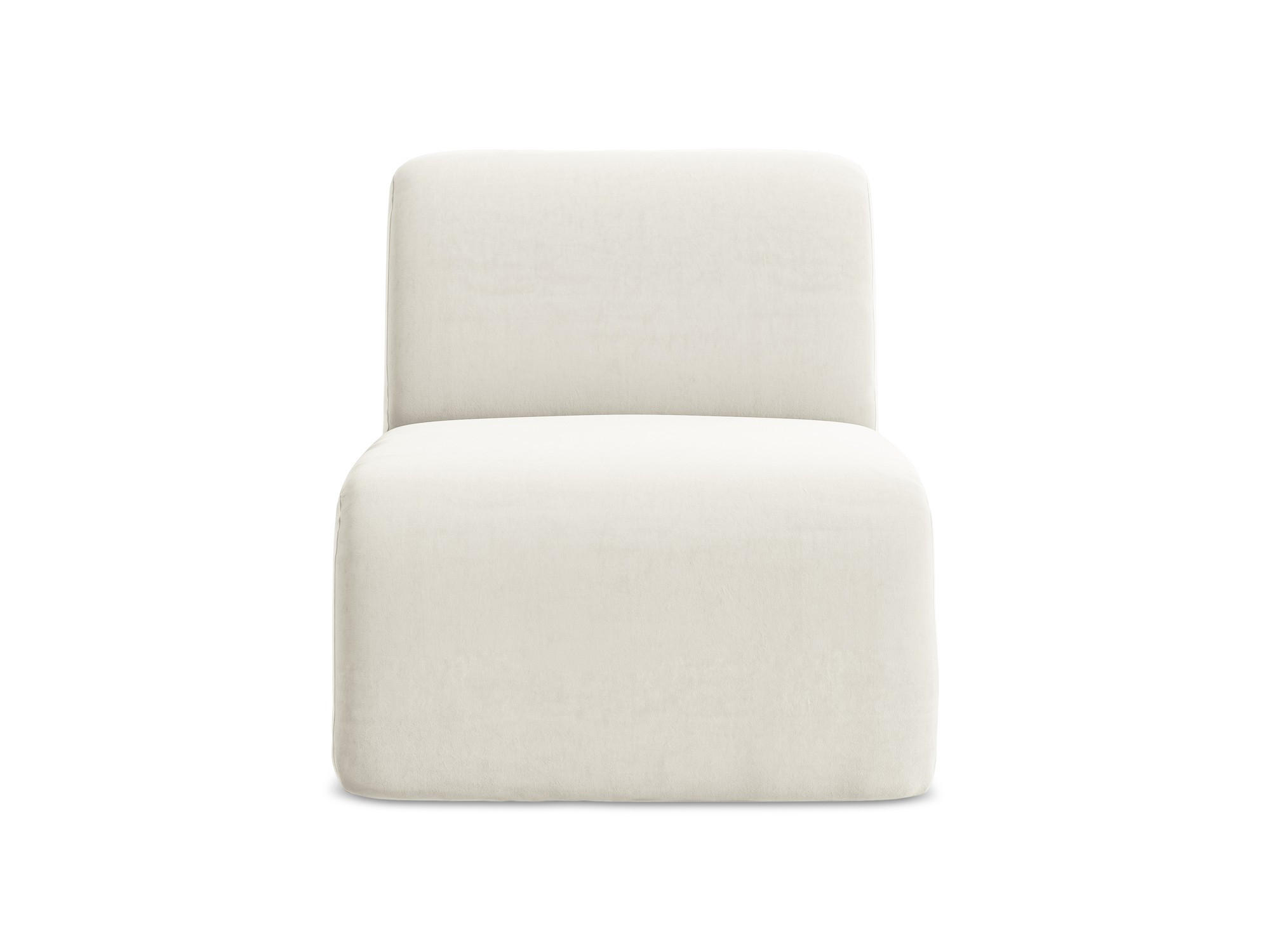 SOFAELEMENT Samt Stoff Beige - Creme/Schwarz, Holzwerkstoff/Kunststoff (70/75/94cm) - Makamii