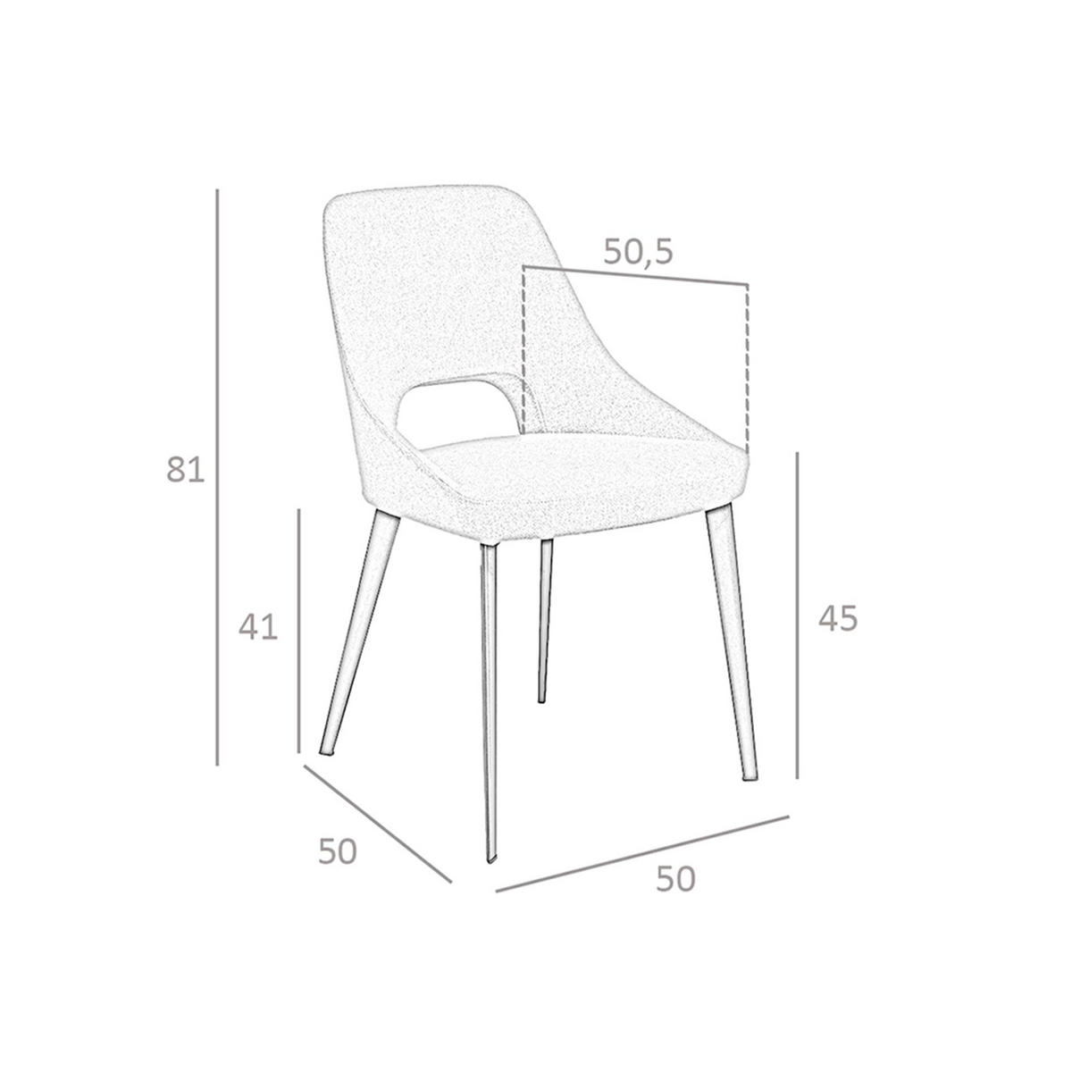 STUHL aus grauem Stoff - Schwarz/Grau, Textil/Metall (50/81/50cm) - ANGEL CERDA