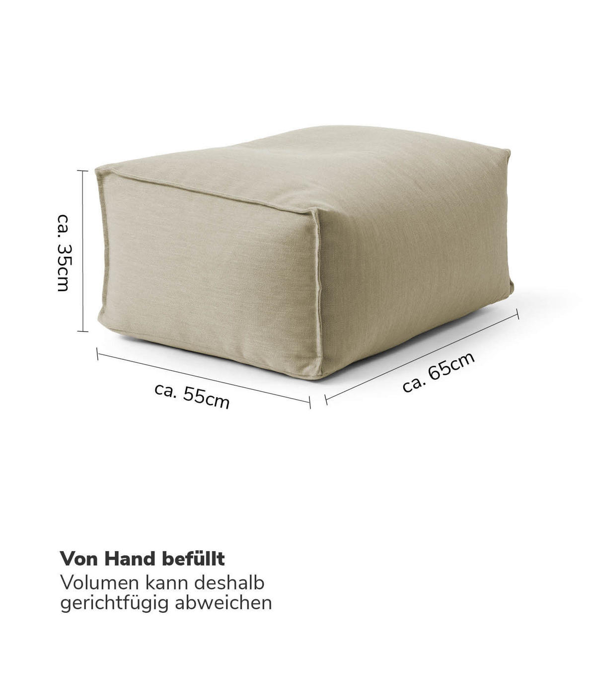 OUTDOOR POUF Der Kugelige - Beige, Textil (65/35/55cm) - Mokebo