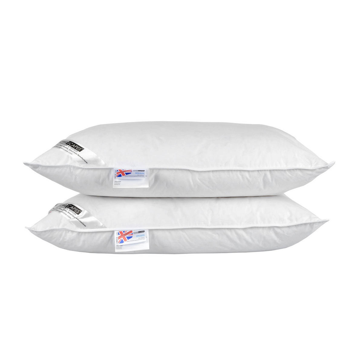 KOPFKISSEN 2er-Set Federn & Daunen 48/74 cm - Weiß, Textil (48/74cm) - Homescapes