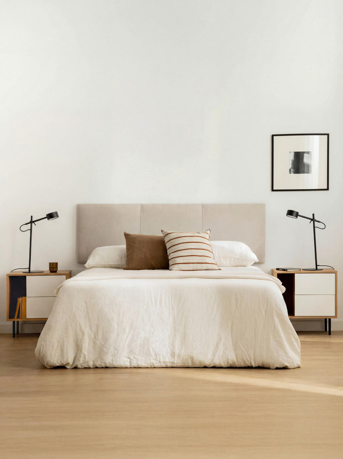 KOPFTEIL Milos Beige 165 cm x 52 cm - Beige, Textil (165/52/3cm) - Kenay Home