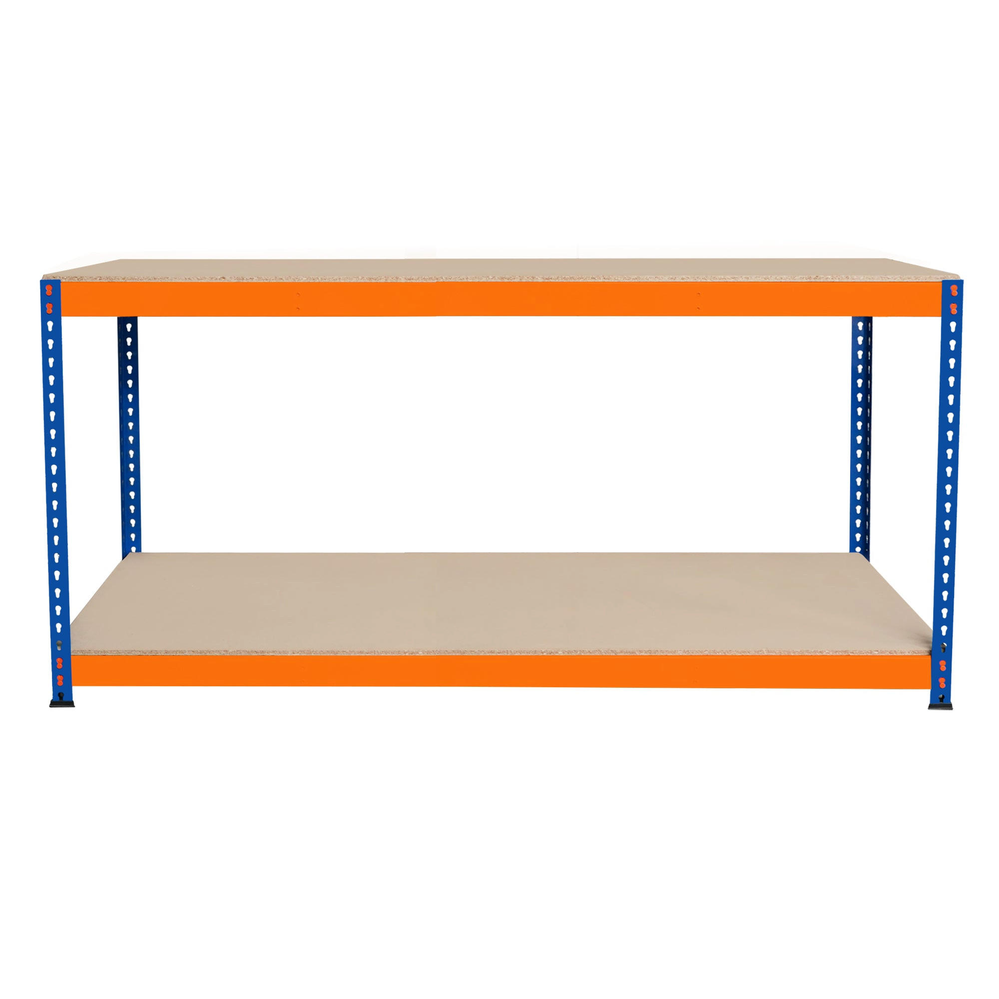 WERKBANK S-Rax 2-stufig - 180cm x 60cm x 90cm - Orange, Holzwerkstoff (180/90/60cm)