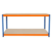 WERKBANK S-Rax 2-stufig - 180cm x 60cm x 90cm - Orange, Holzwerkstoff (180/90/60cm)