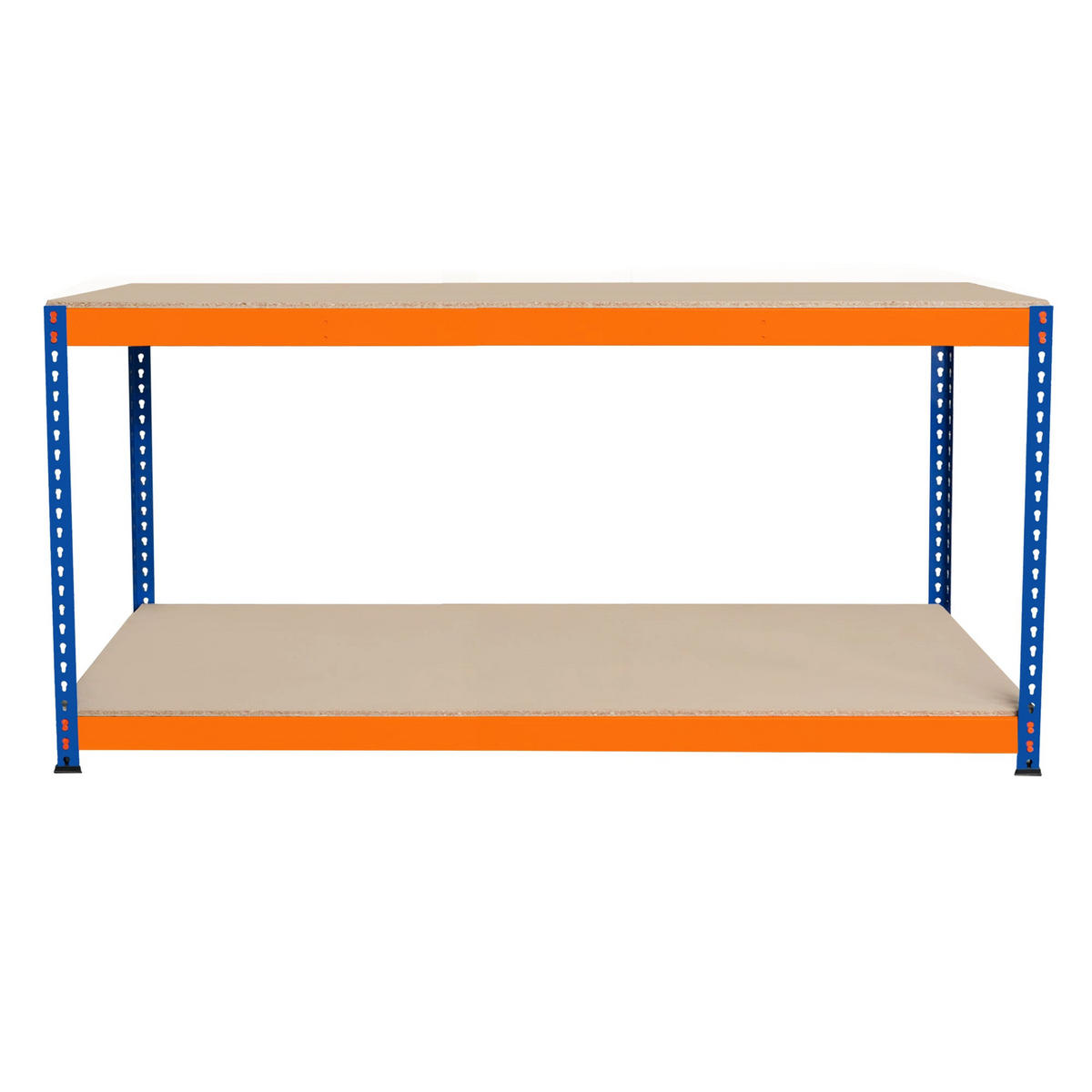 WERKBANK S-Rax 2-stufig - 180cm x 60cm x 90cm - Orange, Holzwerkstoff (180/90/60cm)